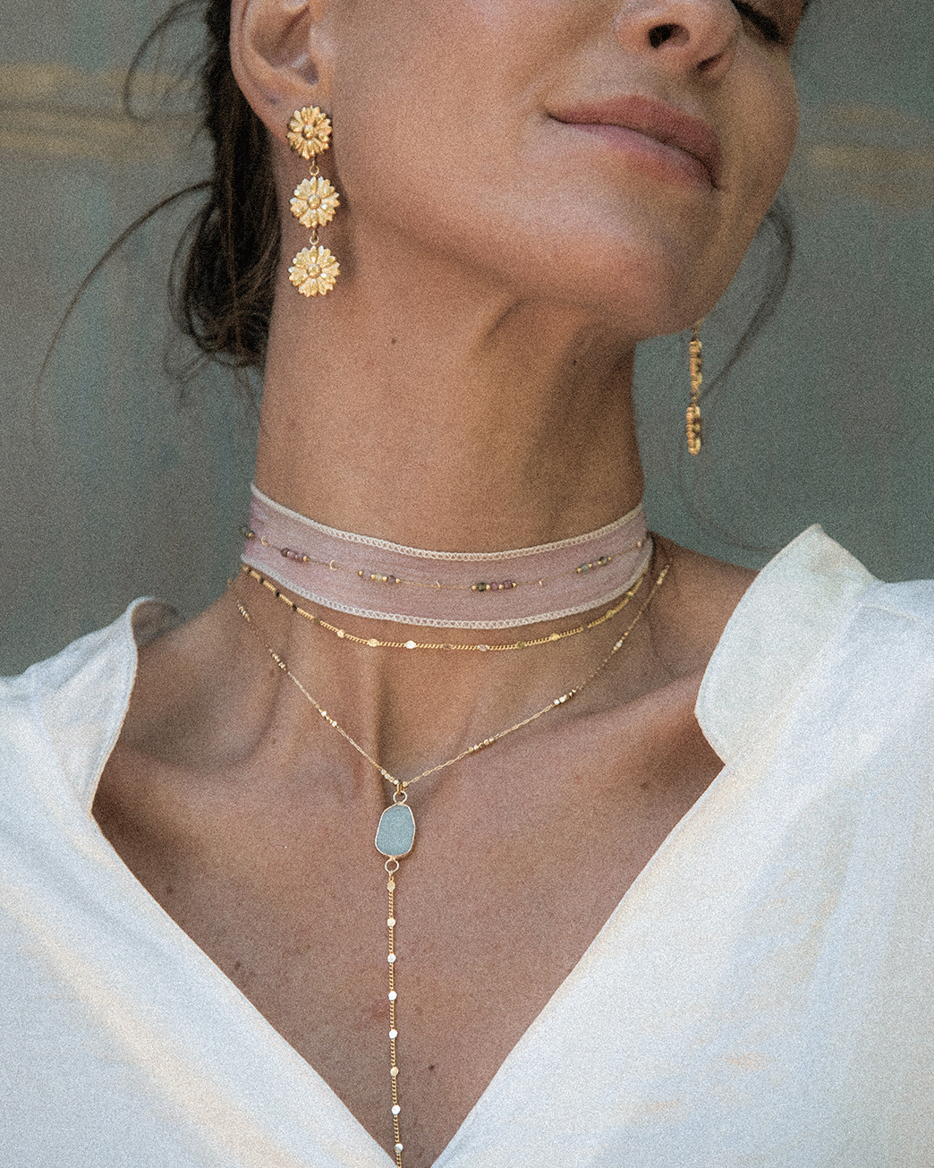 CHOKER BOHEME SILK ROSA CLARO