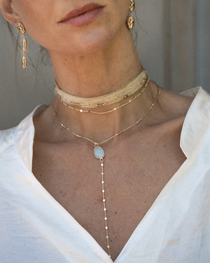 CHOKER BOHEME SILK DORADO OLIVA