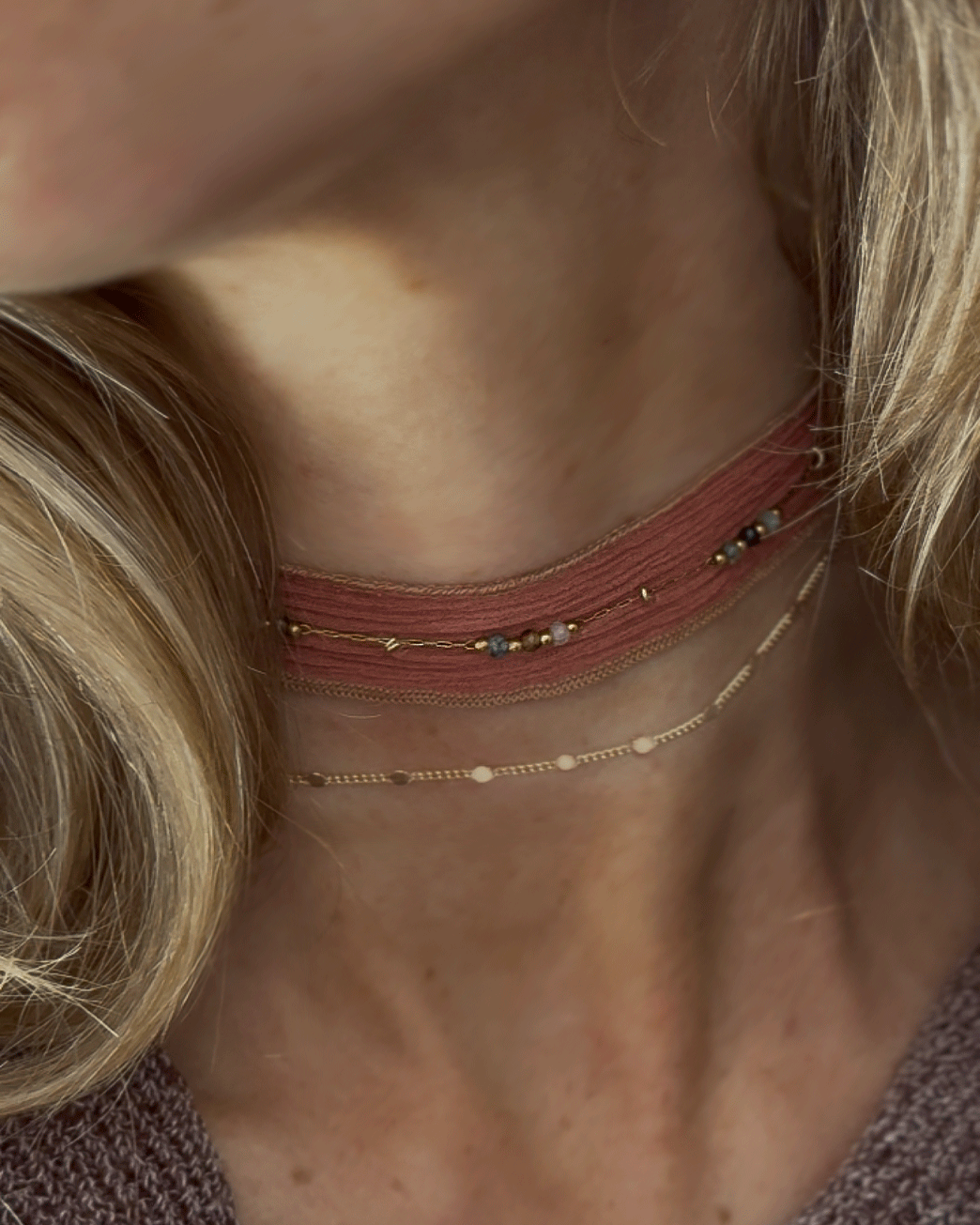 CHOKER BOHEME SILK SALMON