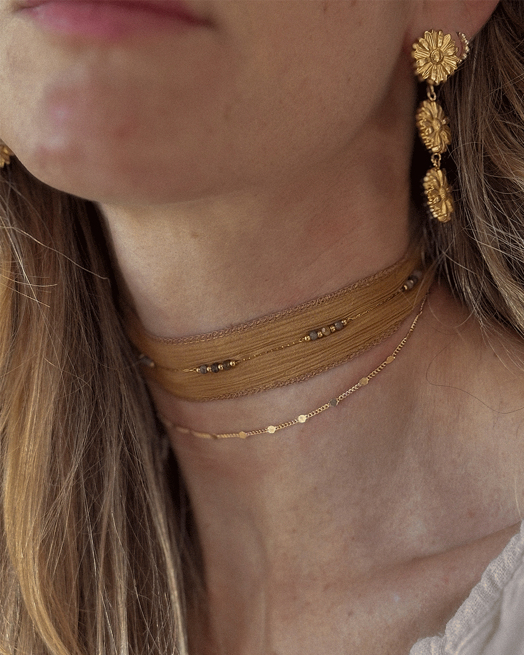 CHOKER BOHEME SILK TOFFEE