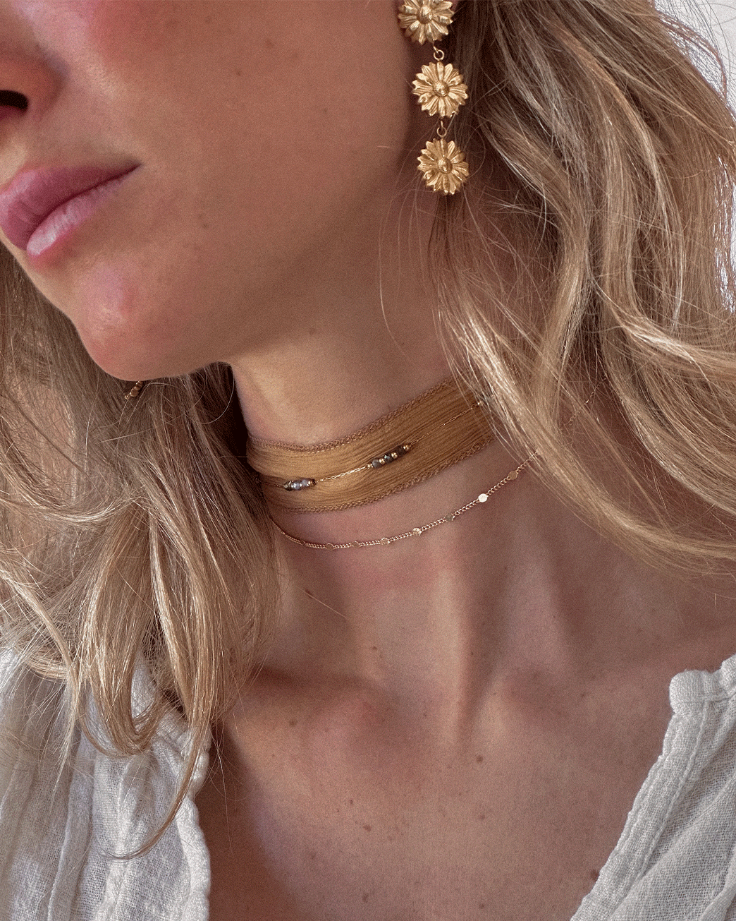 CHOKER BOHEME SILK TOFFEE